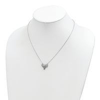 Sterling Silver Rhodium-plated Polished May Bow CZ Birthstone Necklace