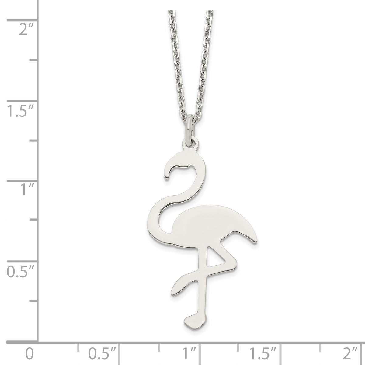 Sterling Silver Polished Flamingo Necklace