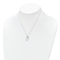 Sterling Silver Rhodium-plated CZ Dog Necklace