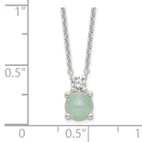 Sterling Silver Light Blue Quartzite & CZ Necklace