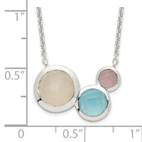 Sterling Silver Multi Color Chalcedony Necklace