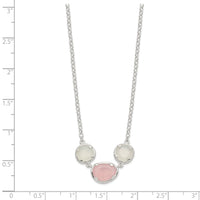 Sterling Silver White & Pink Chalcedony Necklace