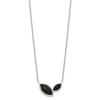 Sterling Silver Faceted Onyx Necklace