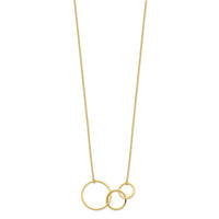 Sterling Silver Gold-tone 3 Intertwined Circles w/2 in ext. Necklace