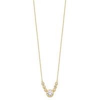 Sterling Silver Gold-tone CZ w/2 in ext. Necklace