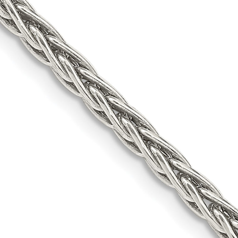 Sterling Silver Antiqued 3.25mm Solid Square Spiga Chain