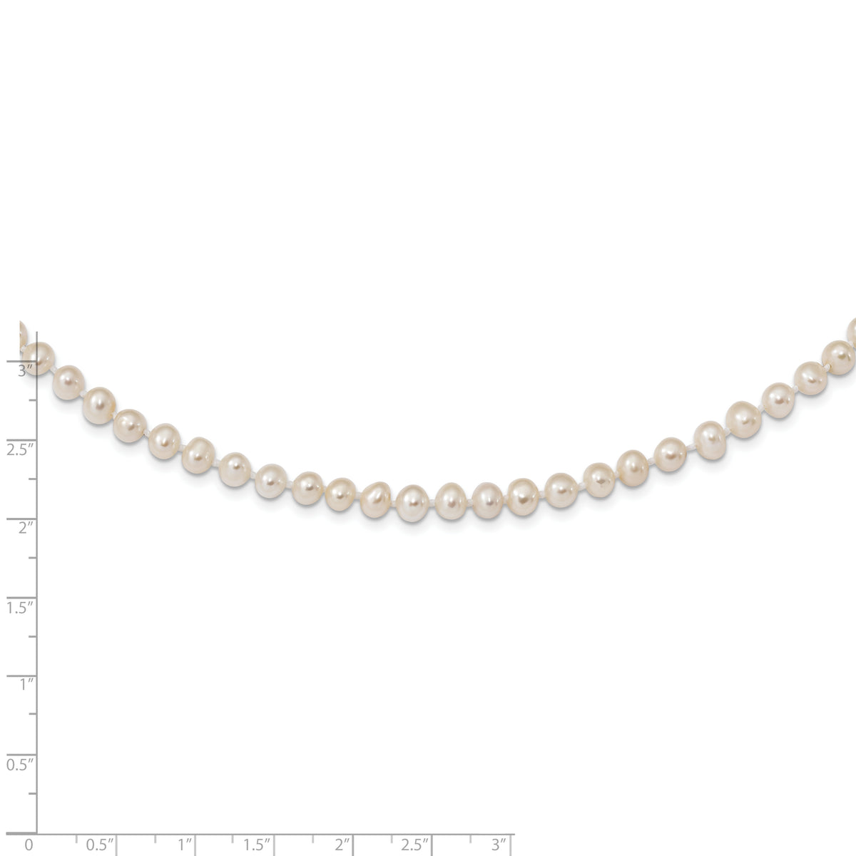 Sterling Silver Rhodium 5-6mm White Freshwater Cultured Pearl Necklace