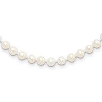 Sterling Silver Rhodium 4-5mm White FWC Pearl Necklace