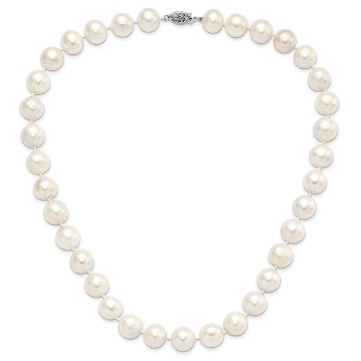 Sterling Silver RH 12-13mm White FWC Pearl Necklace