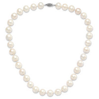 Sterling Silver RH 12-13mm White FWC Pearl Necklace