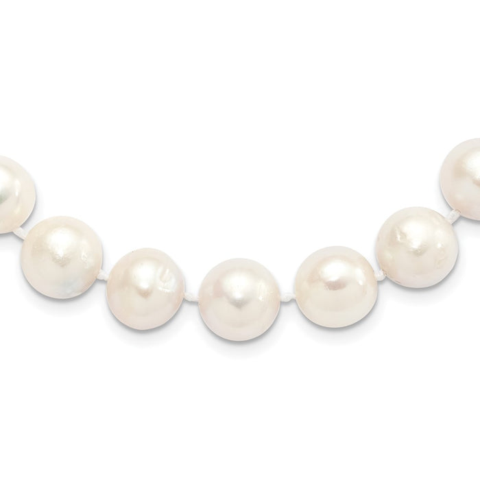 Sterling Silver RH 12-13mm White FWC Pearl Necklace