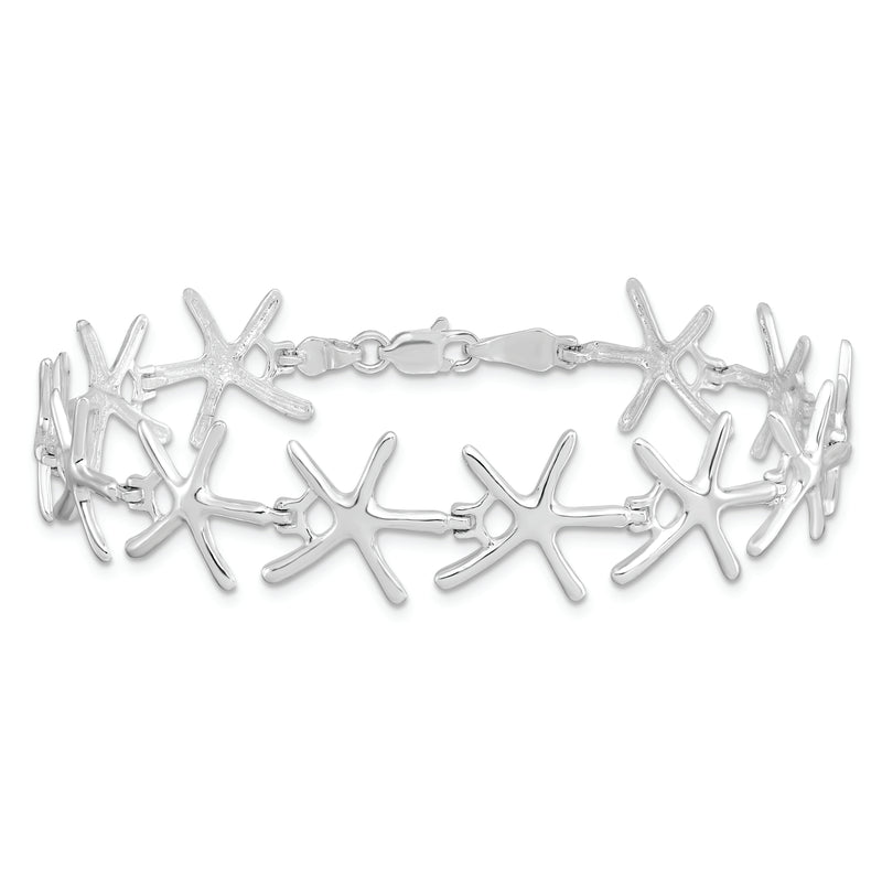 Sterling Silver Polished Mini Dancing Starfish Bracelet