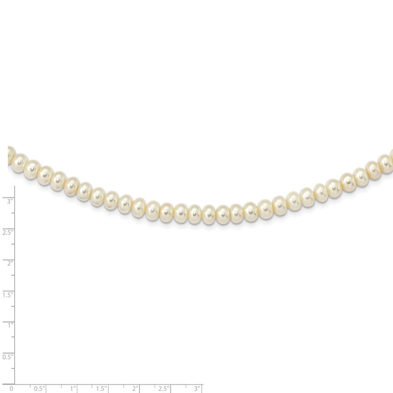 Sterling Silver Rhodium-plated 7-8mm White FWC Pearl Necklace