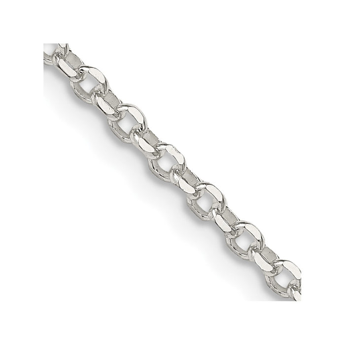 Sterling Silver 2.5mm Diamond-cut Cable Chain w/2in ext.