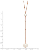 Sterling Silver Rose-tone Freshwater Cult Pearl w/2 in ext. Drop Necklace