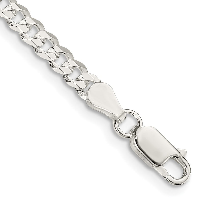 Sterling Silver 3.8mm Flat Curb Chain