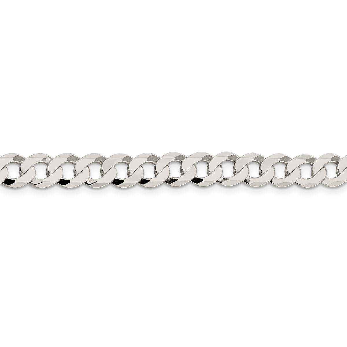 Sterling Silver 8mm Flat Curb Chain