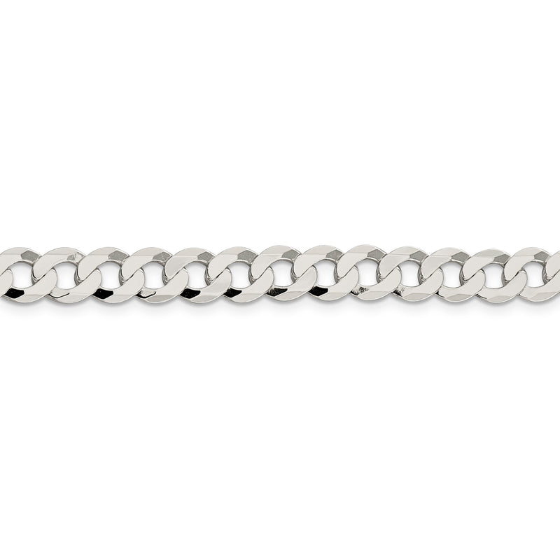 Sterling Silver 8mm Flat Curb Chain