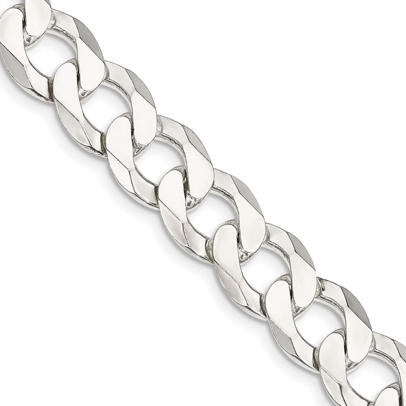 Sterling Silver 11.75mm Flat Curb Chain