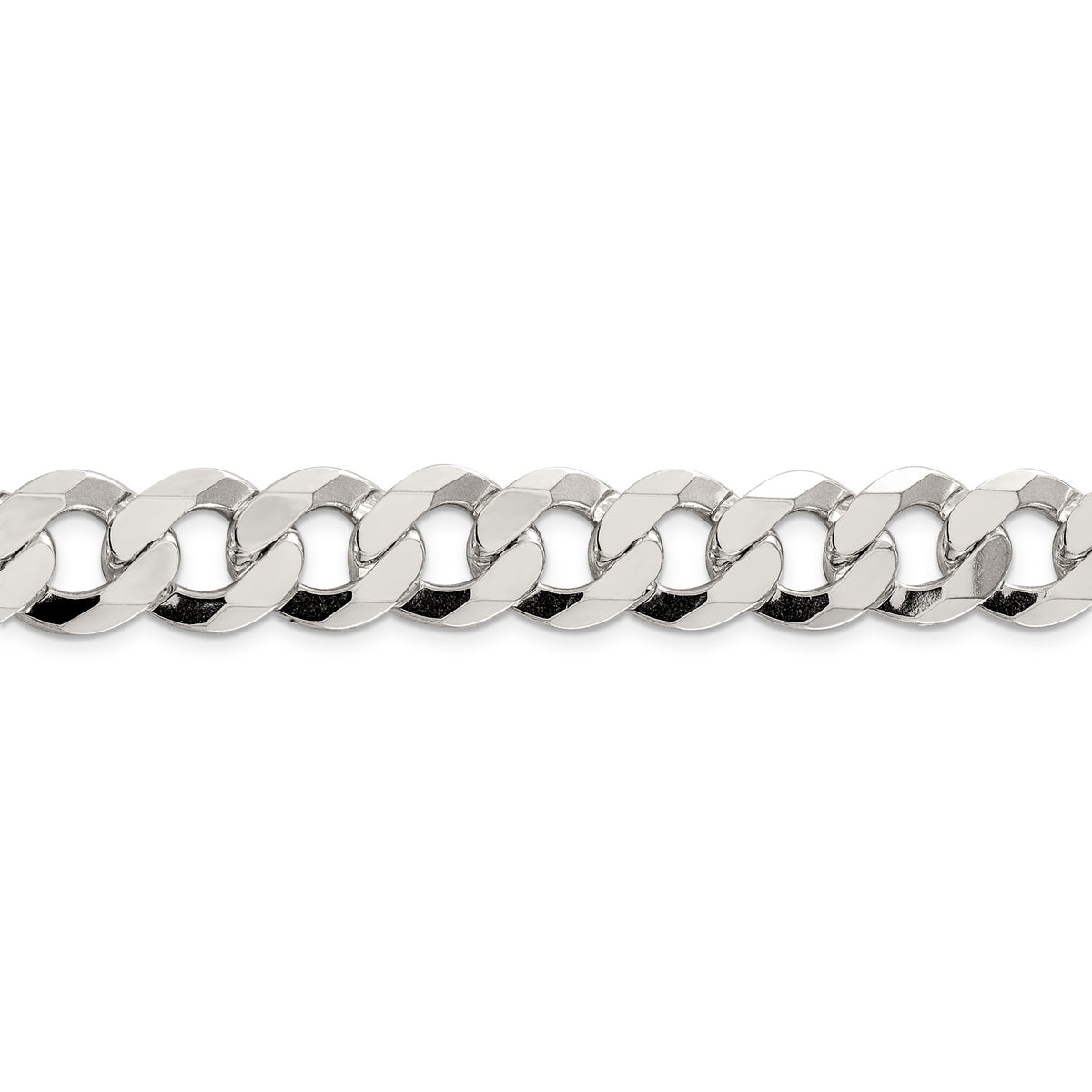 Sterling Silver 14mm Flat Curb Chain