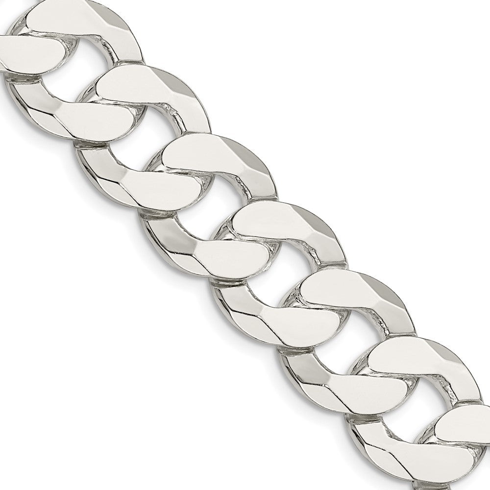 Sterling Silver 16mm Flat Curb Chain