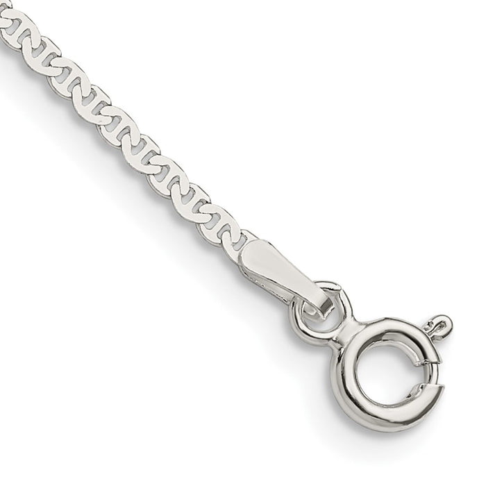 Sterling Silver 1.85mm Flat Anchor Chain Anklet