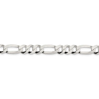 Sterling Silver 8.5mm Lightweight Flat Figaro Chain