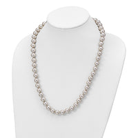 Sterling Silver Majestik Rh-pl 10-11mm Grey Imitat Shell Pearl Necklace