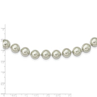 Sterling Silver Majestik Rh-pl 10-11mm Grey Imitat Shell Pearl Necklace