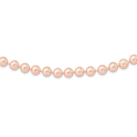 Sterling Silver Majestik Rh-pl 10-11mm Pink Imitat Shell Pearl Necklace