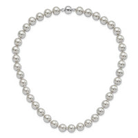 Sterling Silver Majestik Rh-pl 10-11mm Grey Imitation Shell Pearl Necklace