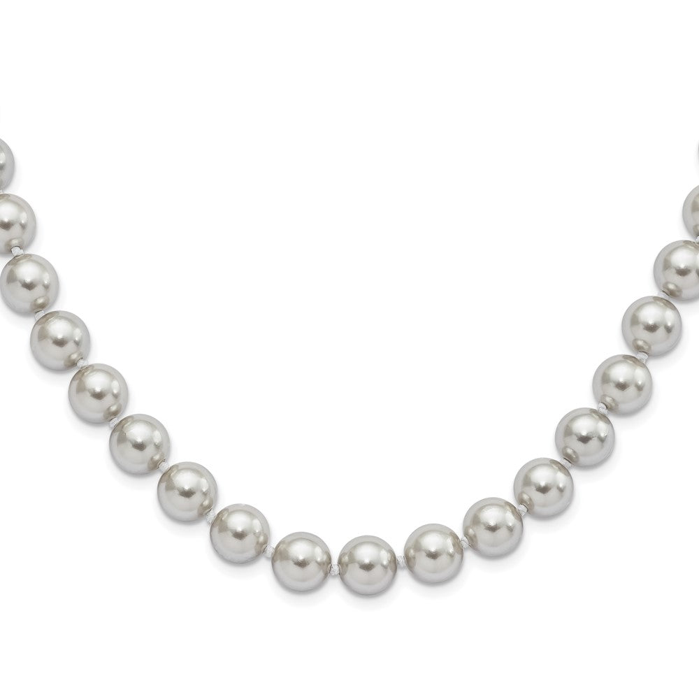 Sterling Silver Majestik Rh-pl 10-11mm Grey Imitation Shell Pearl Necklace