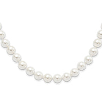 Sterling Silver Majestik Rh-pl 10-11mm White Imitation Shell Pearl Necklace