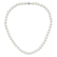 Sterling Silver Majestik Rh-pl 8-9mm White Imit. Shell Pearl Necklace