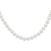 Sterling Silver Majestik Rh-pl 8-9mm White Imit. Shell Pearl Necklace