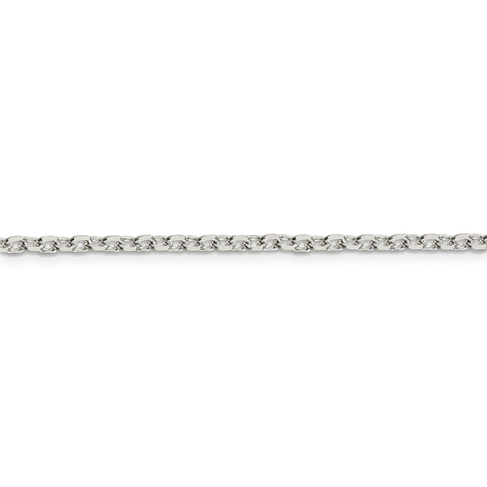 Sterling Silver 2.75mm Diamond-cut Forzantina Cable Chain