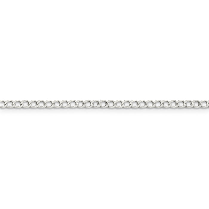 Sterling Silver 3.5mm Open D/C Curb Chain