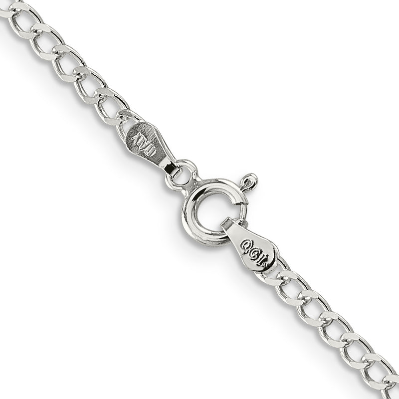 Sterling Silver 3.5mm Open D/C Curb Chain