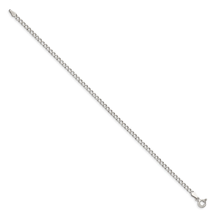 Sterling Silver 3.5mm Open D/C Curb Chain