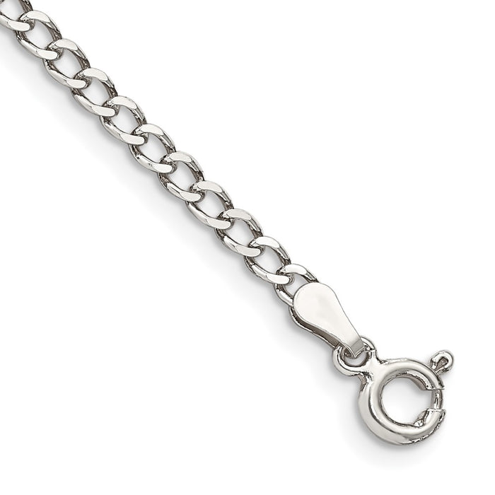 Sterling Silver 3.5mm Open D/C Curb Chain