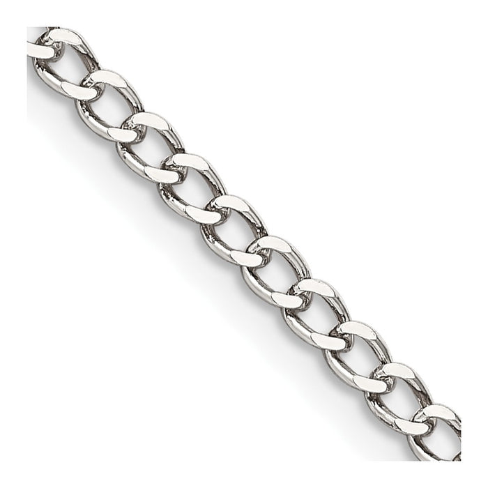 Sterling Silver 3.5mm Open D/C Curb Chain