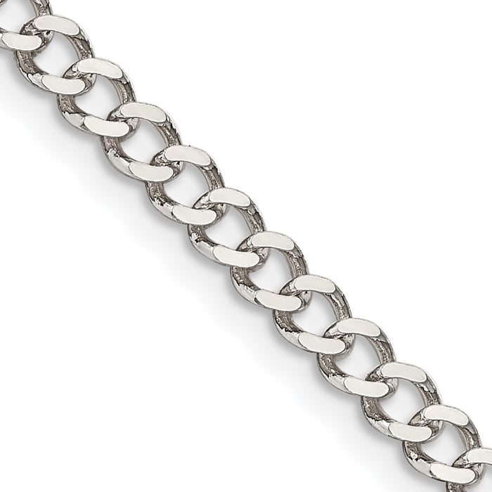 Sterling Silver 4.25mm Open D/C Curb Chain