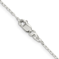 Sterling Silver 1.4mm Beveled Oval Cable Chain