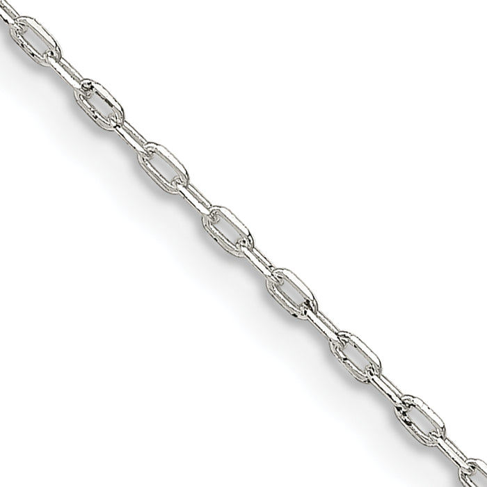 Sterling Silver 1mm Diamond-cut Long Link Cable Chain w/4in ext.