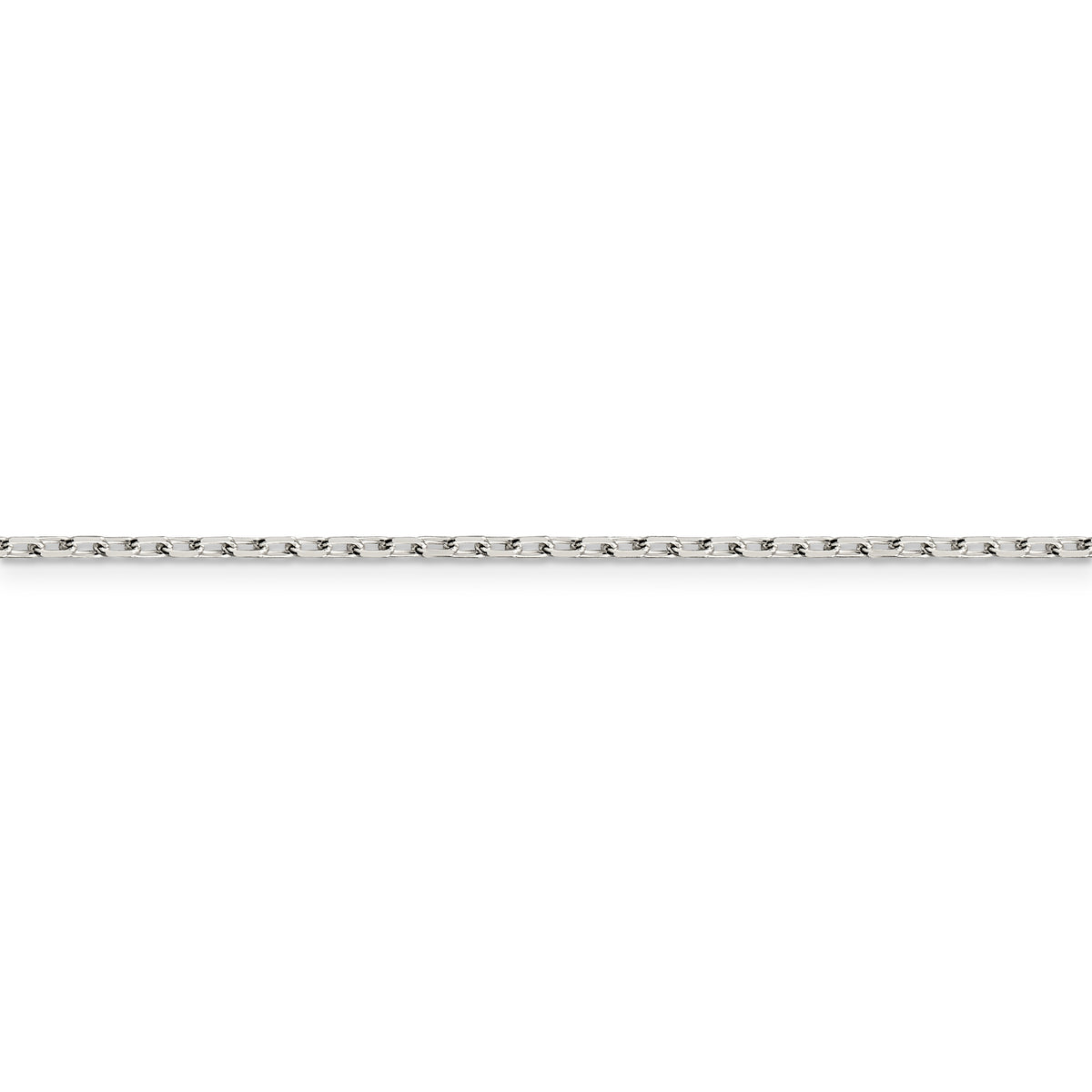 Sterling Silver 1.65mm Diamond-cut Long Link Cable Chain