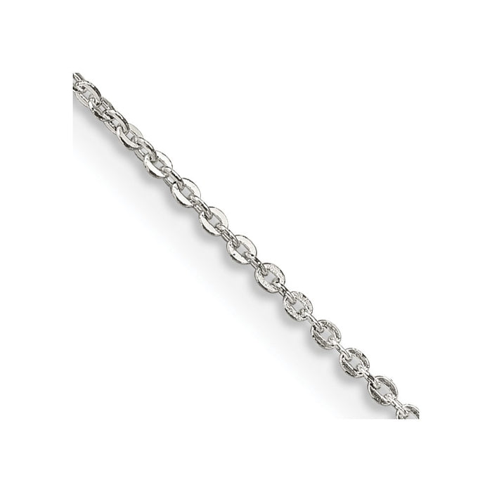 Sterling Silver .9mm Flat Link Cable Chain w/2in ext.