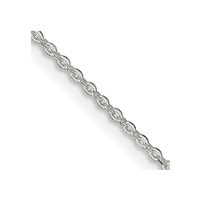 Sterling Silver 1mm Flat Link Cable Chain w/4in ext.