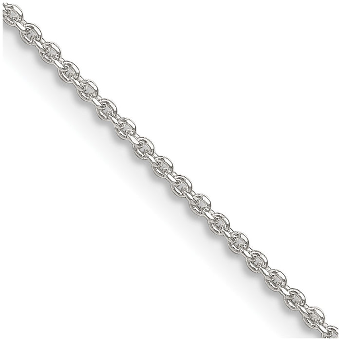 Sterling Silver 1.4mm Diamond-cut Forzantina Cable Chain w/2in ext.