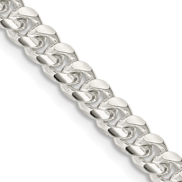 Sterling Silver 5mm Domed w/ Side D/C Curb Chain