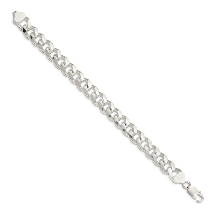 Sterling Silver 10.5mm Domed w/ Side D/C Curb Chain